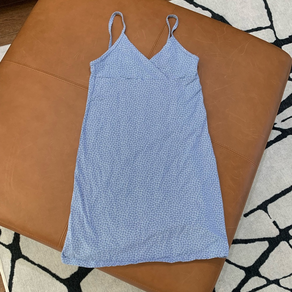 Blue floral form fitting sundress